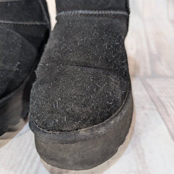 UGG Classic Mini Platform Boots - Black Women's Size 8 - Picture 2 of 9